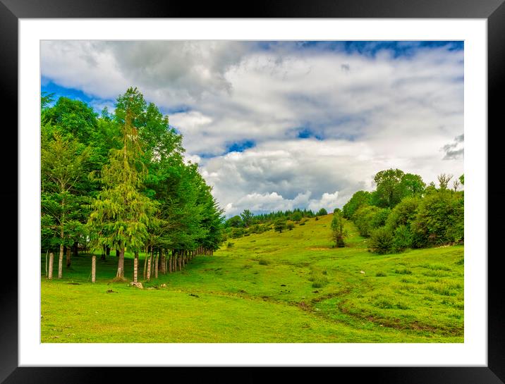 Photography with the green landscape of Urbasa and Andia in Navarra Framed Mounted Print by Vicen Photo