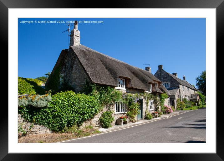 Enchanting Thatched Cottage in Dorset Framed Mounted Print by Derek Daniel
