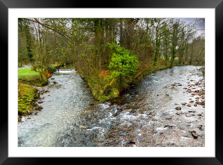 The river Tawe at Craig-y-Nos Country Park Framed Mounted Print by Leighton Collins