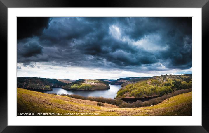 Ominous Clouds Over Llyn Brianne Framed Mounted Print by Chris Richards
