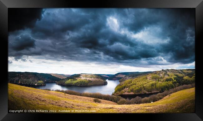 Ominous Clouds Over Llyn Brianne Framed Print by Chris Richards