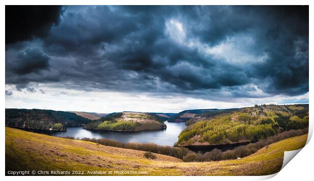 Ominous Clouds Over Llyn Brianne Print by Chris Richards