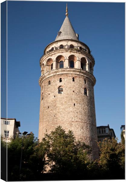 Historic Galata Tower in the Beyoglu district of Istanbul Canvas Print by Gordon Dixon