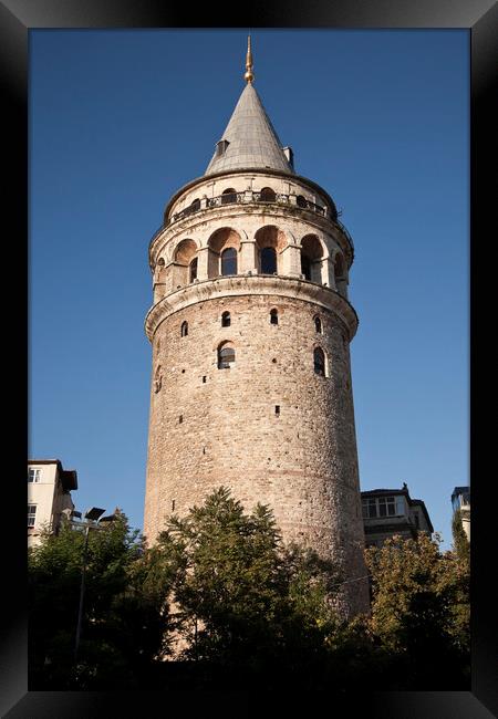 Historic Galata Tower in the Beyoglu district of Istanbul Framed Print by Gordon Dixon