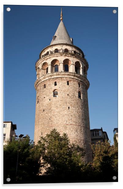 Historic Galata Tower in the Beyoglu district of Istanbul Acrylic by Gordon Dixon