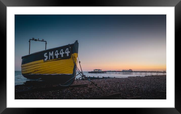Worthing Pier Sunset Framed Mounted Print by Mark Jones