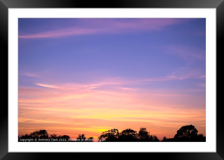 Sky and clouds at Sunset Framed Mounted Print by Anthony Clark