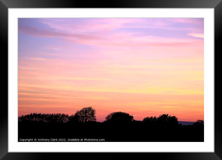 Sky, clouds and sunset Framed Mounted Print by Anthony Clark