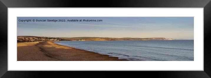 Weymouth Cliffs panoramic golden hour Framed Mounted Print by Duncan Savidge