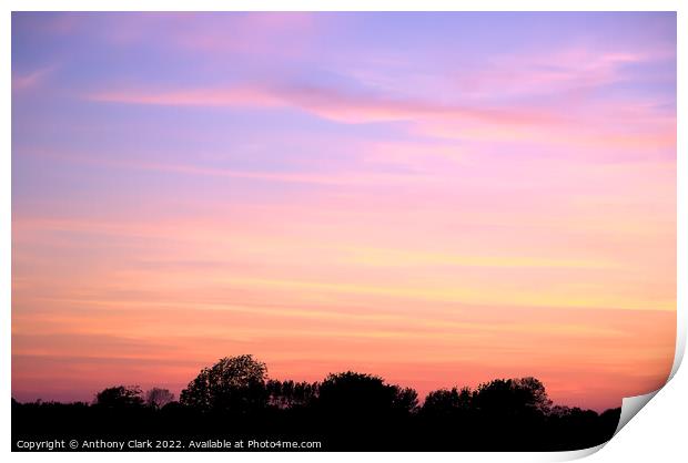 Pink Clouds at Sunset Print by Anthony Clark