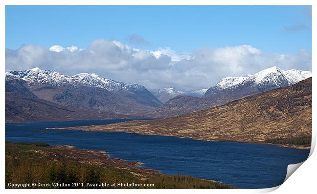 Loch Loyne view to Glenquoich Print by Derek Whitton