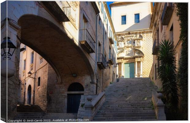 Ascent to the church of San Marti Sacosta, Girona - Orton glow E Canvas Print by Jordi Carrio