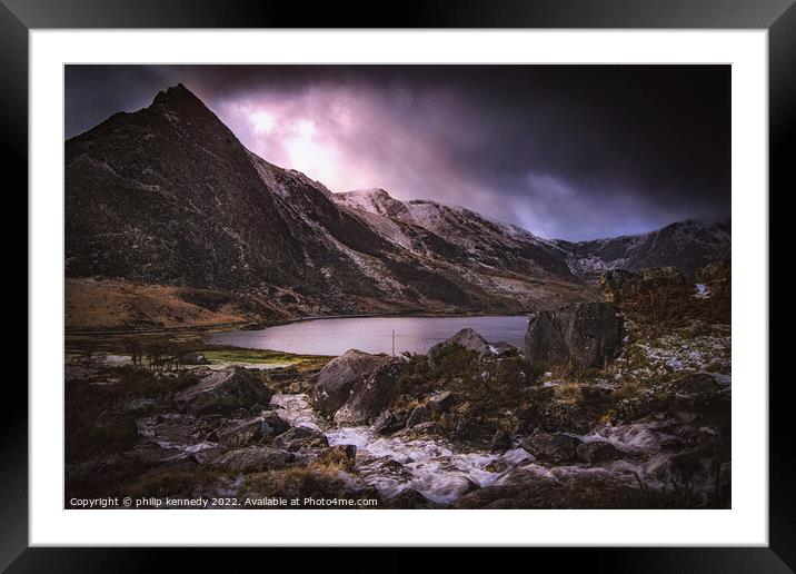 Ogwen Valley Framed Mounted Print by philip kennedy