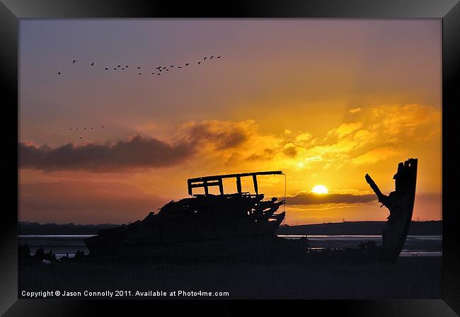 Sunrise At The Wrecks Framed Print by Jason Connolly