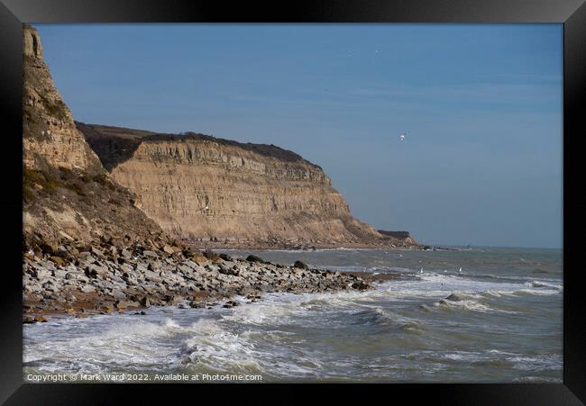 The Sandstone Cliffs of Hastings. Framed Print by Mark Ward