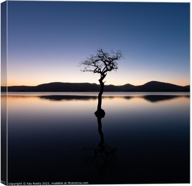 Loch Lomond reflections Canvas Print by Kay Roxby