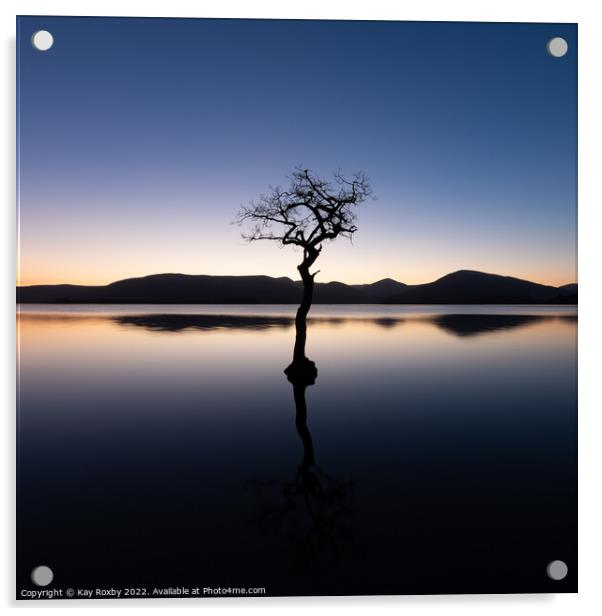Loch Lomond reflections Acrylic by Kay Roxby