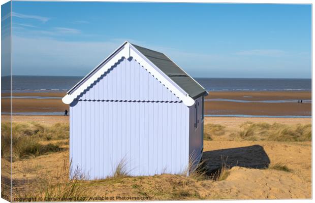 Hunstanton beach hut, North Norfolk Coast Canvas Print by Chris Yaxley