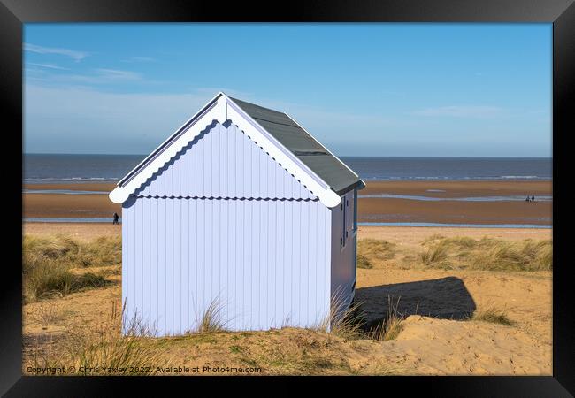 Hunstanton beach hut, North Norfolk Coast Framed Print by Chris Yaxley