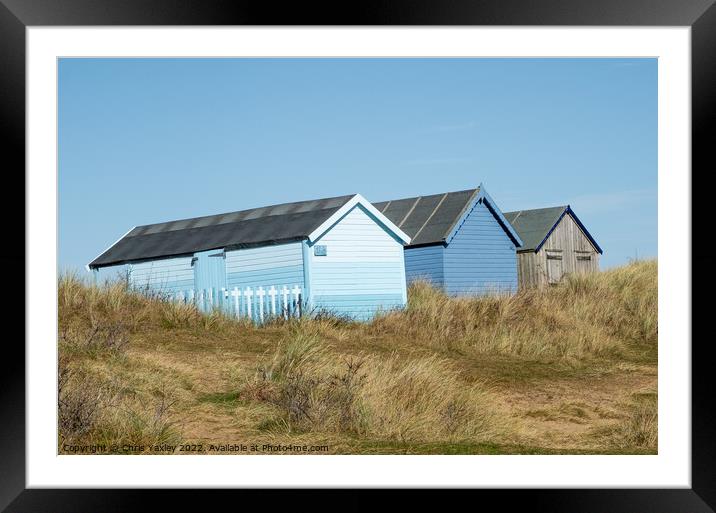 Hunstanton beach huts, Norfolk coast Framed Mounted Print by Chris Yaxley