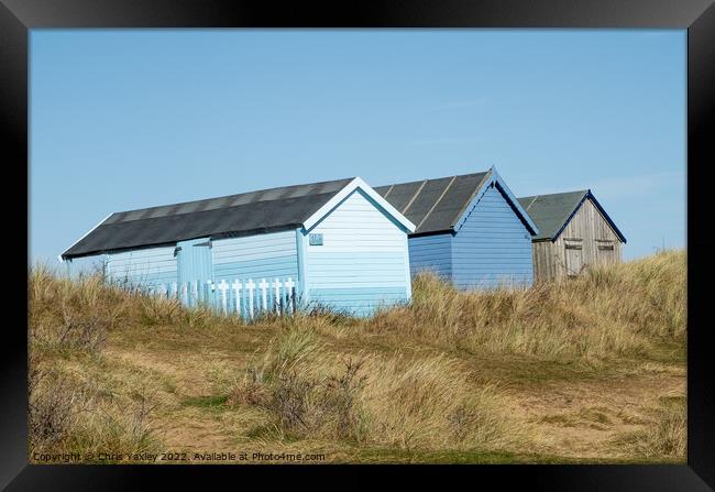 Hunstanton beach huts, Norfolk coast Framed Print by Chris Yaxley