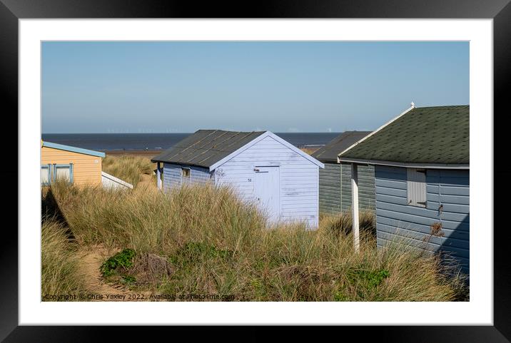 Hunstanton beach hut, North Norfolk Coast Framed Mounted Print by Chris Yaxley