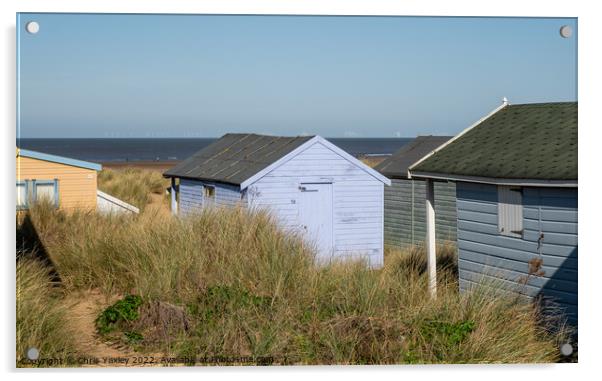Hunstanton beach hut, North Norfolk Coast Acrylic by Chris Yaxley