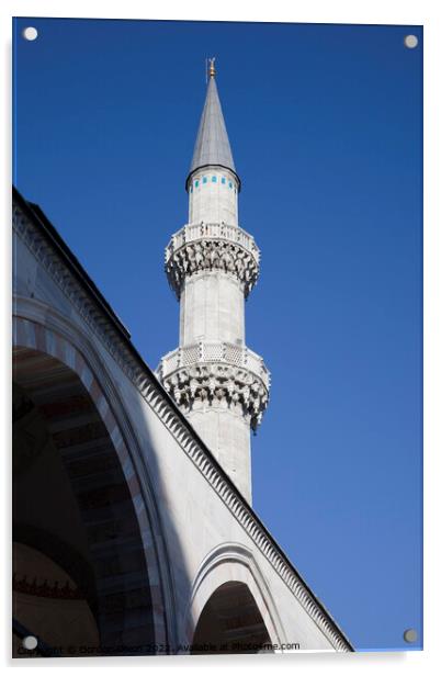 Minaret on the  Suleymaniye Mosque, Istanbul Acrylic by Gordon Dixon