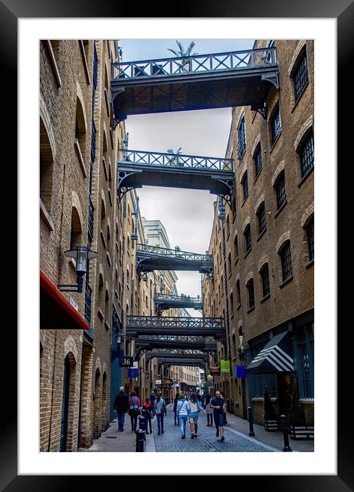 Shoppers in Shad Thames Framed Mounted Print by Joyce Storey