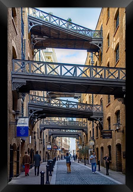 The Street with Bridges Framed Print by Joyce Storey