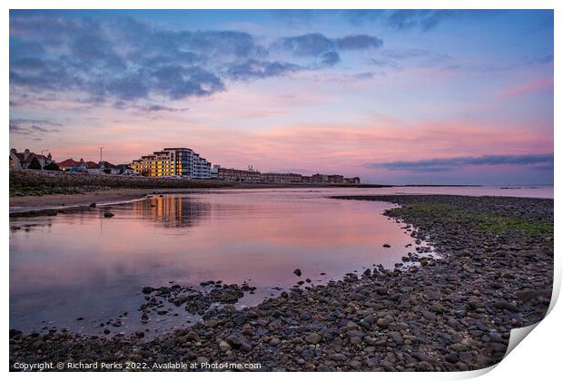 Morecambe Bay in the morning Print by Richard Perks
