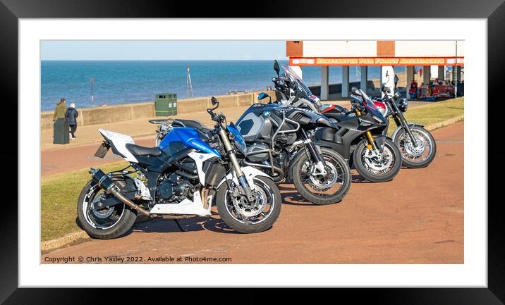 motorbikes Framed Mounted Print by Chris Yaxley