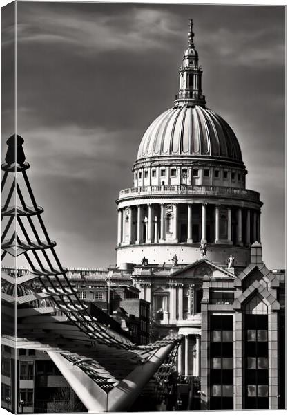 St Paul's Cathedral (Mono) Canvas Print by Joyce Storey