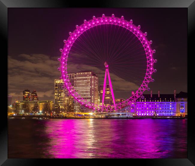 London Eye at night Framed Print by Kevin Winter