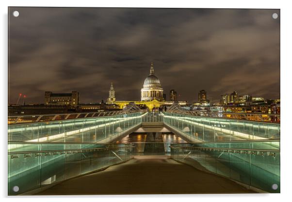Millennium bridge leading to St Pauls Acrylic by Kevin Winter