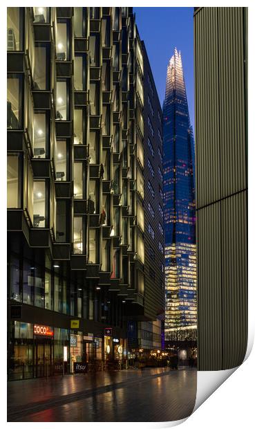 Street view of the shard Print by Kevin Winter