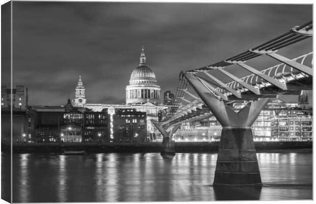 Millennium Bridge Leading to St Paul's Cathedral Canvas Print by Kevin Winter