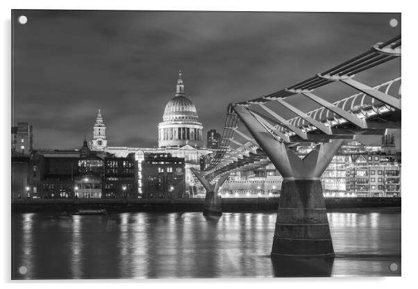 Millennium Bridge Leading to St Paul's Cathedral Acrylic by Kevin Winter