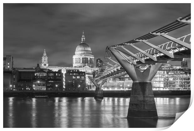 Millennium Bridge Leading to St Paul's Cathedral Print by Kevin Winter