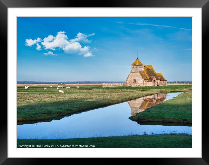 Fairfield Medieval Church by Water Framed Mounted Print by Mike Hardy
