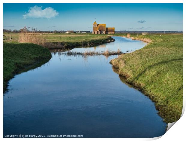 Fairfield church at the end of the dyke Print by Mike Hardy