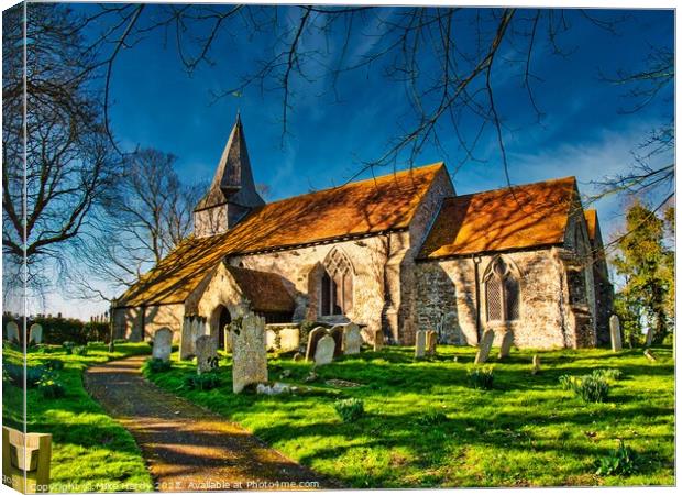 St. Eanswith church at Brenzett, Romney Marsh Canvas Print by Mike Hardy