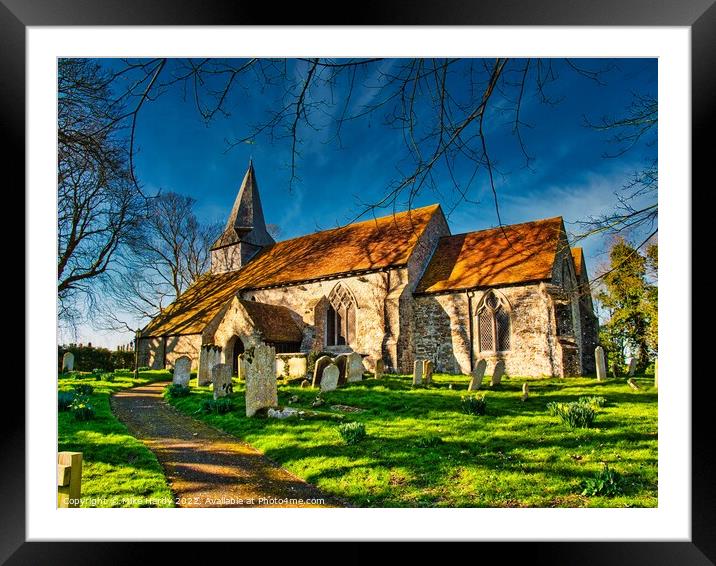 St. Eanswith church at Brenzett, Romney Marsh Framed Mounted Print by Mike Hardy