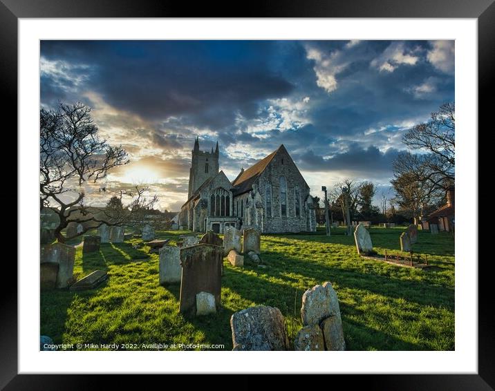 All Saints Magical and Moody church at Lydd Framed Mounted Print by Mike Hardy
