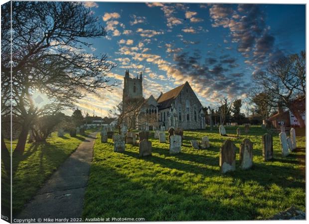 Atmospheric Medieval All Saints Church Canvas Print by Mike Hardy