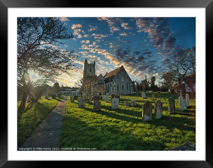 Atmospheric Medieval All Saints Church Framed Mounted Print by Mike Hardy