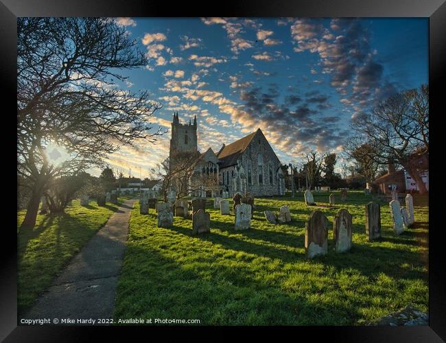 Atmospheric Medieval All Saints Church Framed Print by Mike Hardy