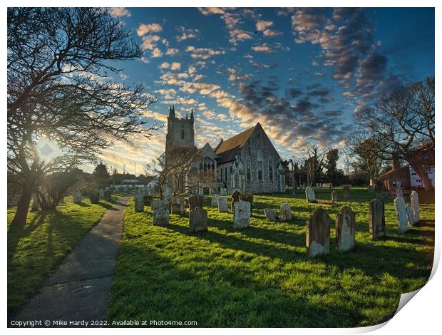 Atmospheric Medieval All Saints Church Print by Mike Hardy