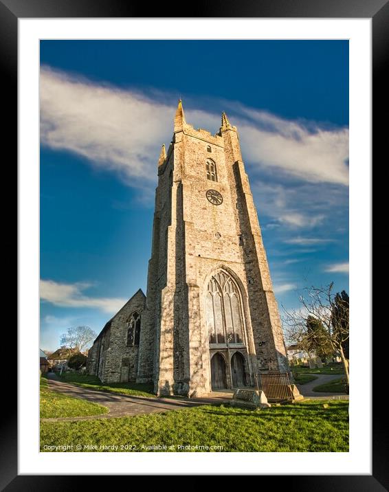 Imposing Clock Tower of the All Saints Church, Lydd, Romney Marsh Framed Mounted Print by Mike Hardy