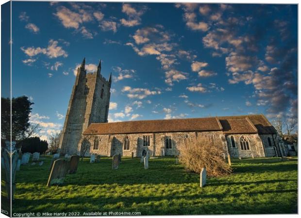 All Saints Church and Church yard at Lydd on the Romney Marsh Canvas Print by Mike Hardy
